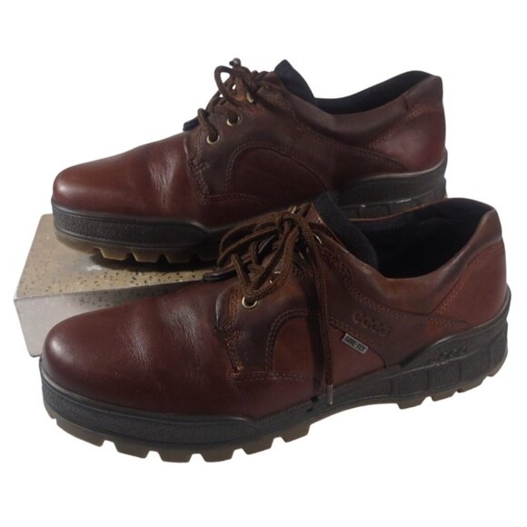ECCO Mens Track II Low GTX Gore-Tex Brown Leather Hiking Shoes Boots EU 44 US 10 - Picture 1 of 7